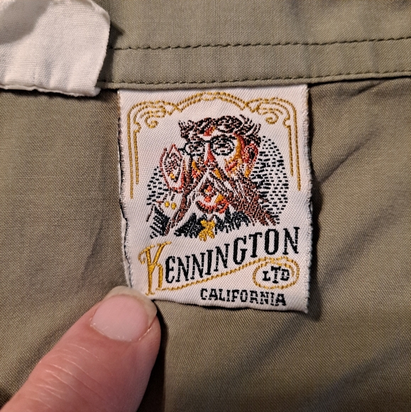 Vintage KENNINGTON LTD Olive Green Womans Blouse Size Large - Picture 1 of 10